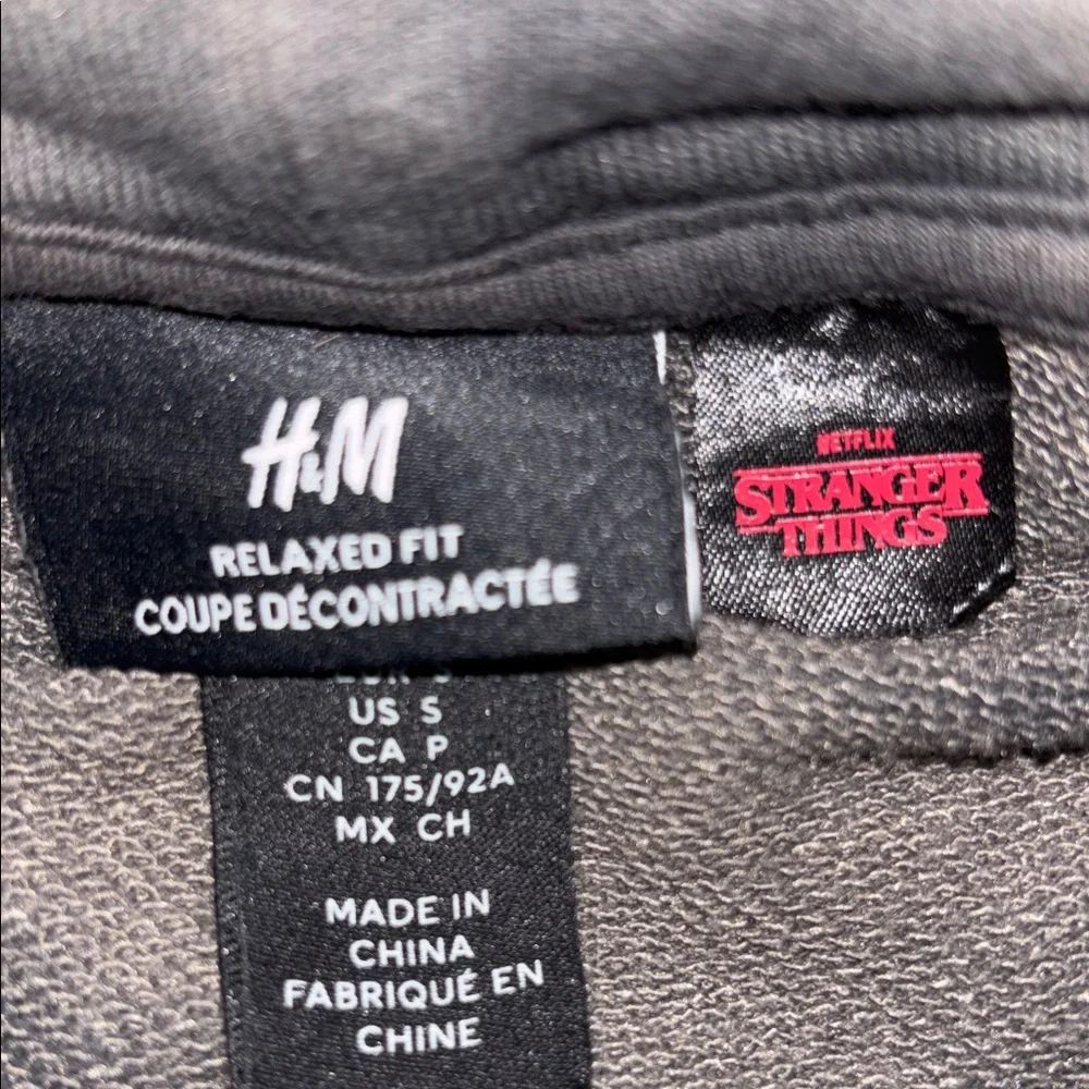 H&M Stranger Things Black and Gray Graphic Hoodie - Picture 7 of 8